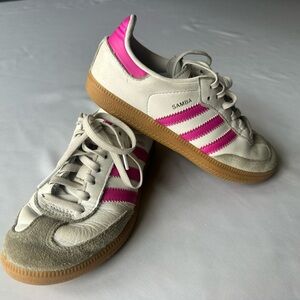 Adidas Samba White and Pink Shoes
